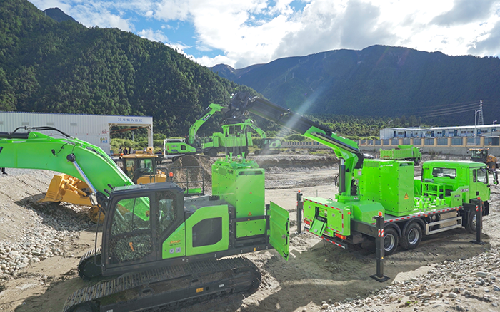 工程补能总卡壳？yl23455永利移动换电车让设备8分钟满电复工