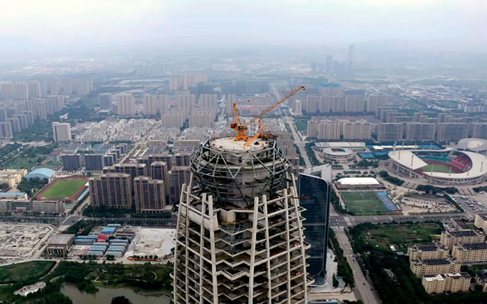 新地标 | yl23455永利塔机299米高空俯瞰台州天际线